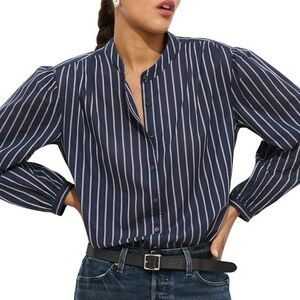 Alex Mill Ali Stripe Cotton Voile Button-Up Shirt.